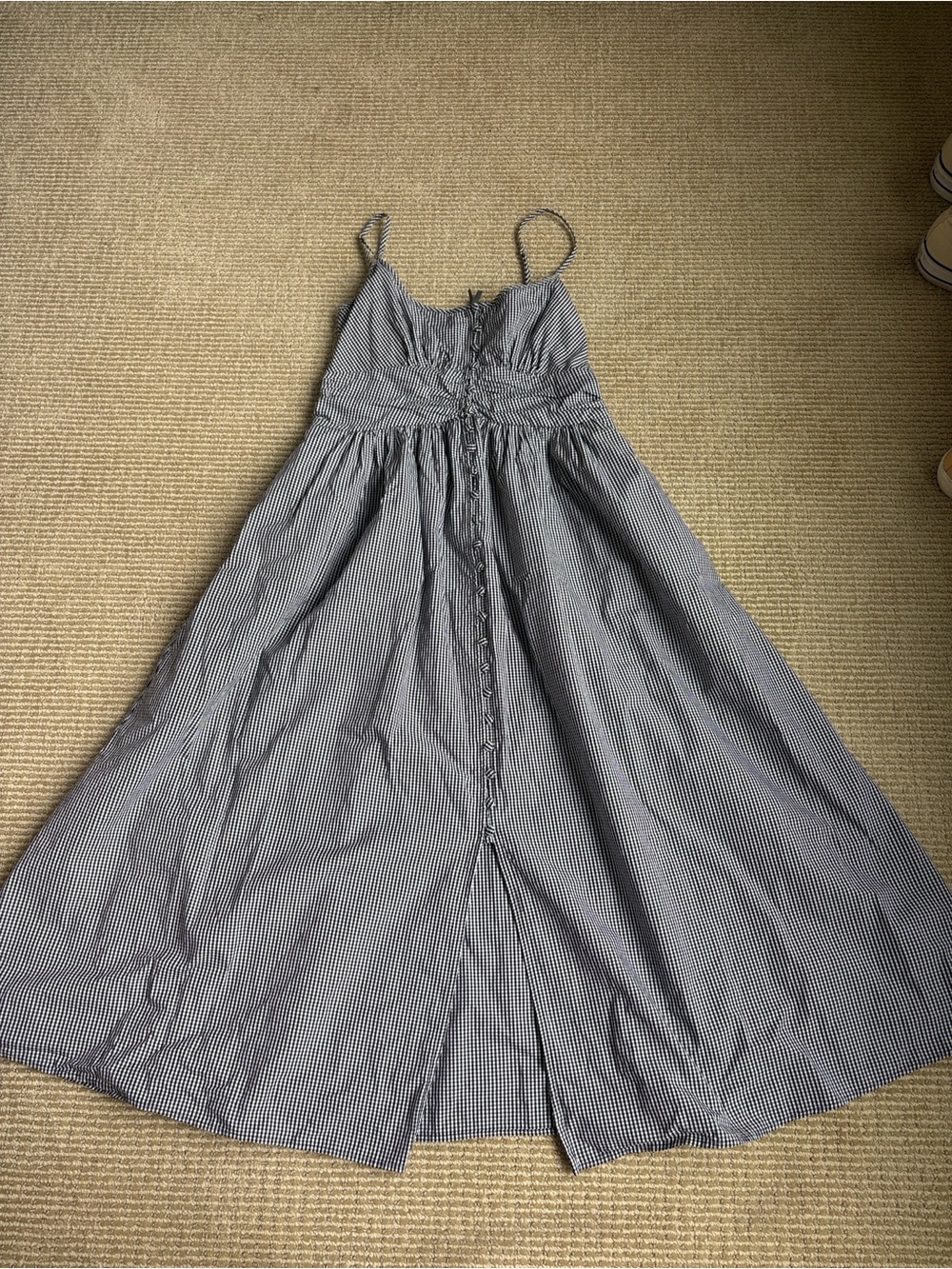 Anthropologie Medium Spaghetti Midi Dress in black & white gingham - Picture 3 of 5